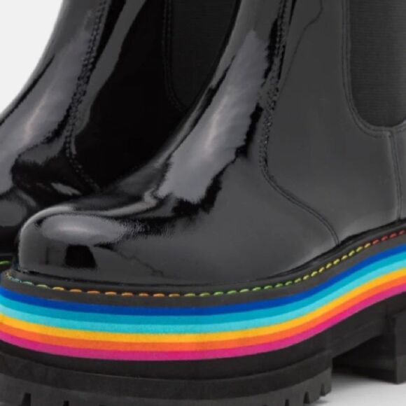 Kurt Geiger London, Lug Sole Rainbow Platform Combat Boots - Picture 8 of 9